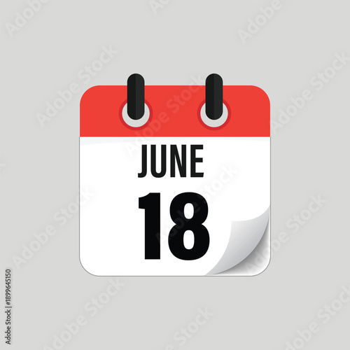 Photography June Eighteenth Calendar Date Icon