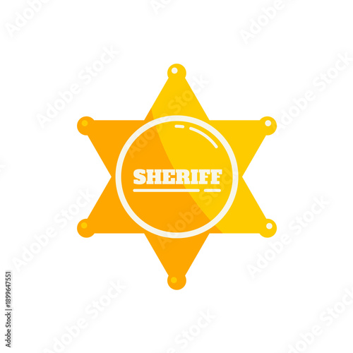Yellow sheriff star - vector icon