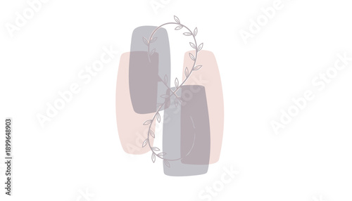 Vector illustration of two wine glasses with grapevine, for wine branding or advertising mockup, isolated on transparent background, png