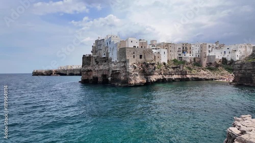 Amazing view of The Old town of Polignano a Mare, Apulia Region, Italy