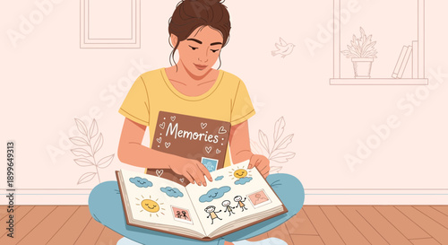 Cherished Moments Captured Within An Open Memory Book