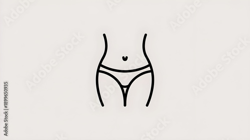 Bikini zone line icon vector, intimate area epilation and hair removal service illustration, isolated PNG