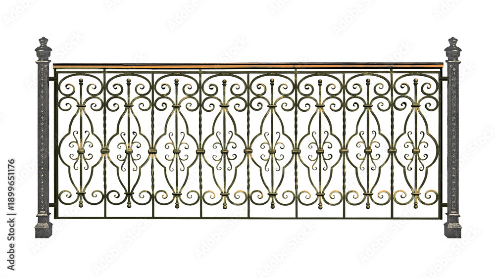 Obraz premium Fence, balcony facade with forged ornament. C.