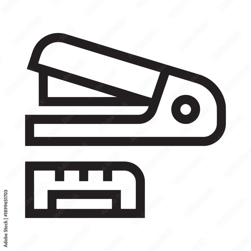 Fototapeta premium A simple black and white line drawing of a stapler and staples