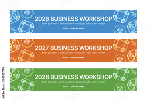 Modern business banner templates with abstract geometric patterns. Perfect for workshops, events, conferences, presentations, or branding projects, combining style and professionalism.