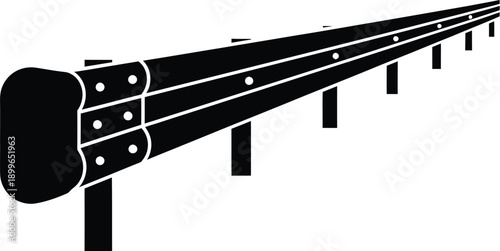 Highway guardrail Vehicle road safety barriers. 