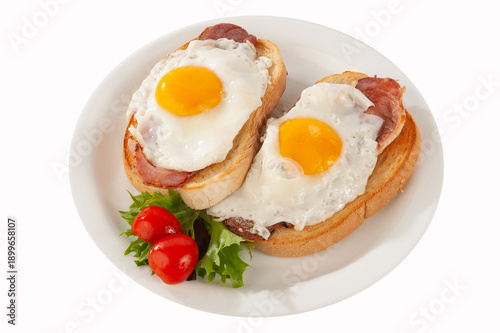 Sandwiches with eggs and ham