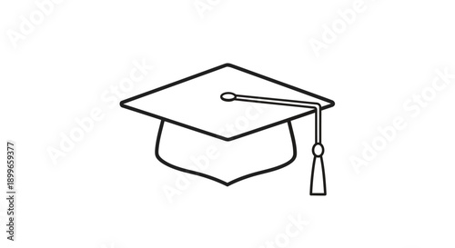 Simple line drawing of a graduation cap symbolizing academic achievement