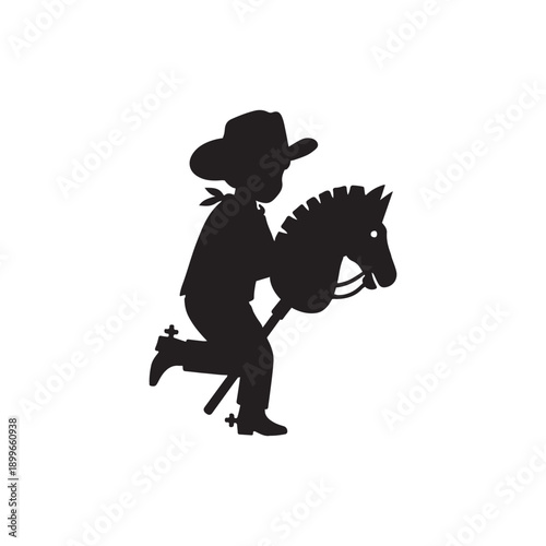 Cowboy riding a horse silhouette