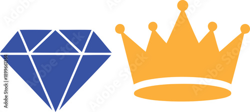 Royal jewelry symbols crown and diamond