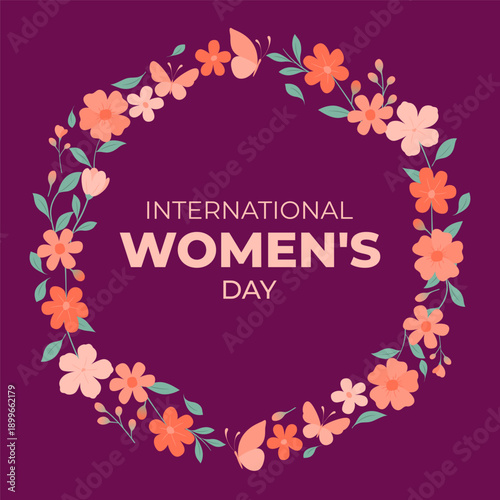 Vector illustration of International Women's Day social media template