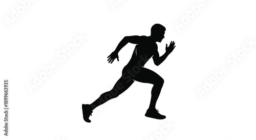 Dynamic silhouette of a runner in full stride, showcasing speed and athletic movement.