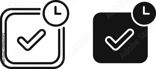 Checklist with Clock Icons for Time Management