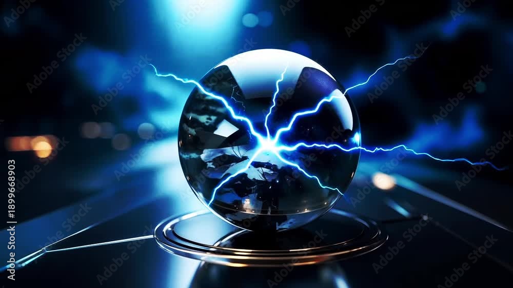 custom made wallpaper toronto digitalA glass ball with a lightning bolt inside of it
