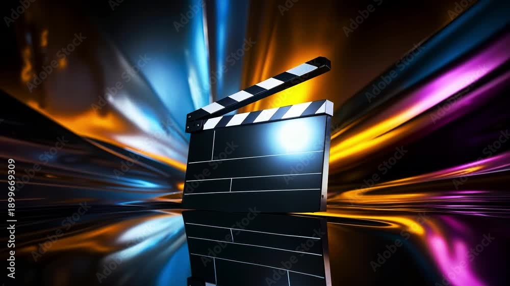 custom made wallpaper toronto digitalA clapper board sitting on top of a table in front of a colorful background