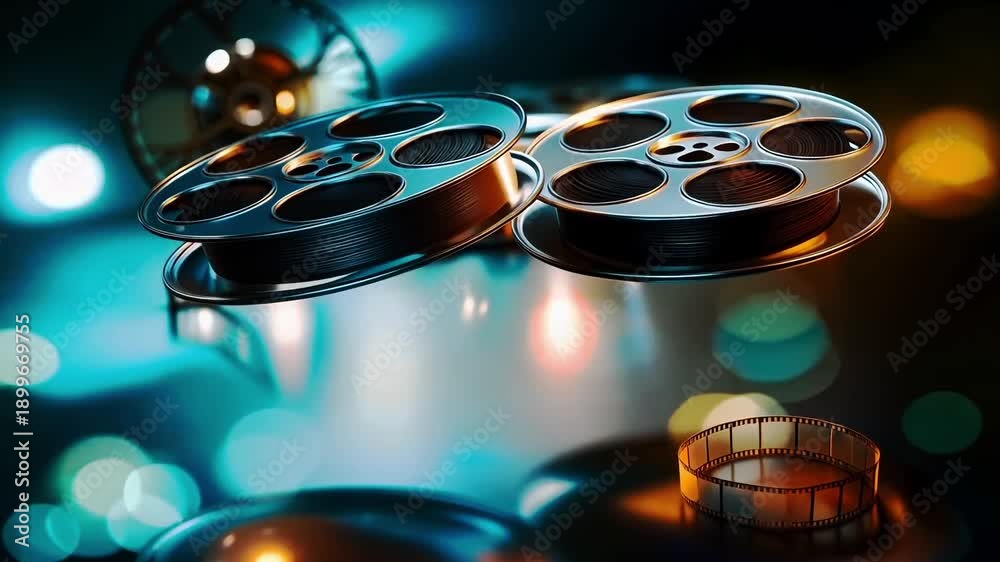 custom made wallpaper toronto digitalA bunch of film reels sitting on top of a table