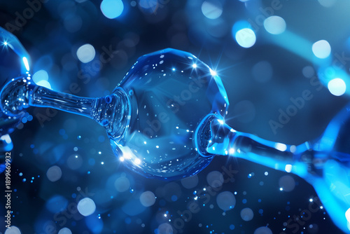Abstract 3D hydrogen H2 molecule for clean fuel technology