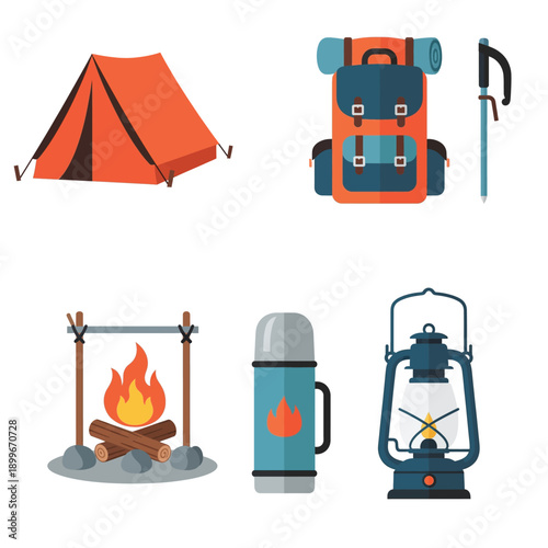 Camping Gear and Outdoor Adventure Equipment Collection.