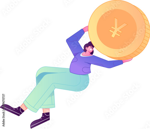 Professional sketch illustration of a figure holding a gold coin, depicting its body movements.
