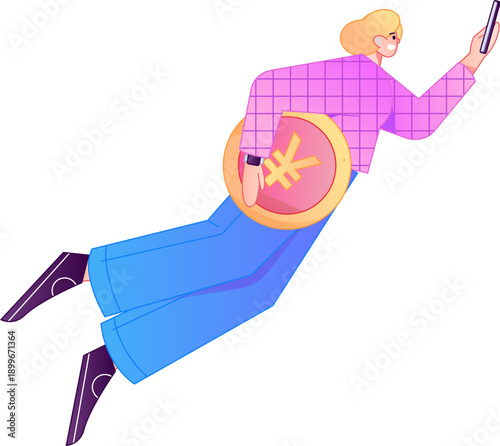 Professional sketch illustration of a figure holding a gold coin, depicting its body movements.
