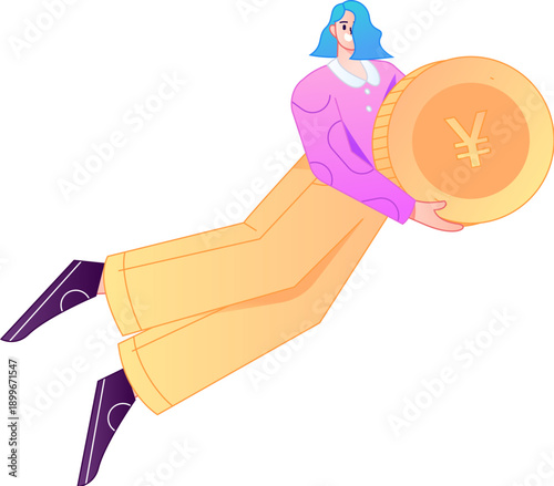 Professional sketch illustration of a figure holding a gold coin, depicting its body movements.

