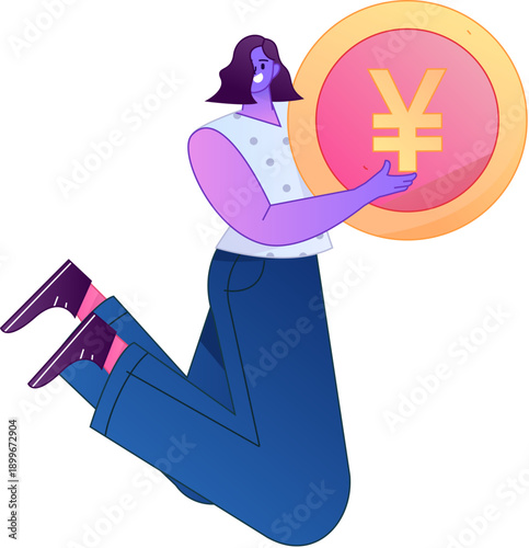 Professional sketch illustration of a figure holding a gold coin, depicting its body movements.
