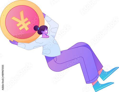 Professional sketch illustration of a figure holding a gold coin, depicting its body movements.
