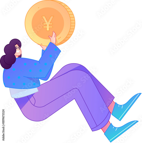 Professional sketch illustration of a figure holding a gold coin, depicting its body movements.
