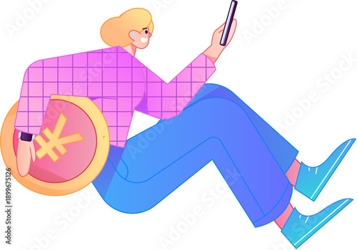 Professional sketch illustration of a figure holding a gold coin, depicting its body movements.
