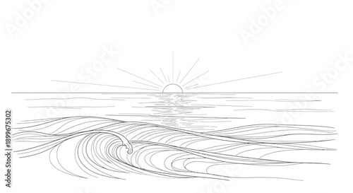 a-calm-ocean-with-soft-waves-line-art.