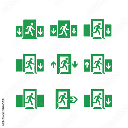 Emergency Exit Door Icons