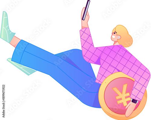 Professional sketch illustration of a figure holding a gold coin, depicting its body movements.
