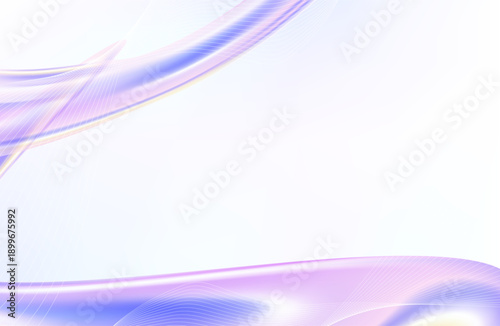 3D render of an abstract. Holographic curved wave in dynamic motion with iridescent gradient reflections. Modern minimal design element ideal for, wallpaper, product presentation, branding, and digita