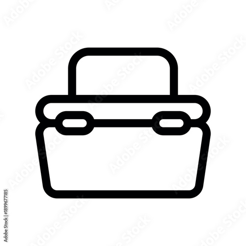 Linear illustration of closed toolbox with handle