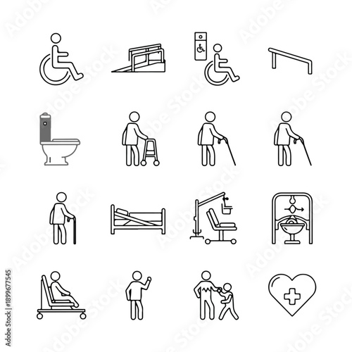 Accessibility and Healthcare Equipment Icons