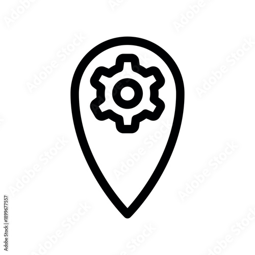 Location settings pin with mechanical gear inside