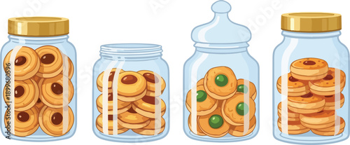 Assorted Ramadan Cookies in Jars and Fresh Iftar Drinks Collection for Eid Celebration