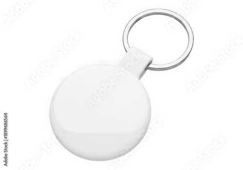 White airtag keychain with transparent background isolated on transparent background