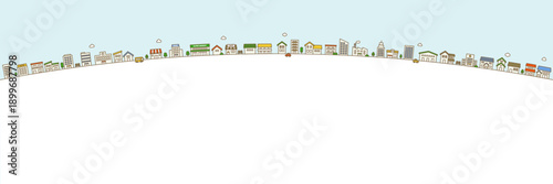 街と家の背景　コピースペース