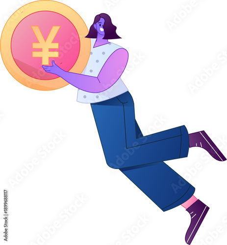 Professional sketch illustration of a figure holding a gold coin, depicting its body movements.
