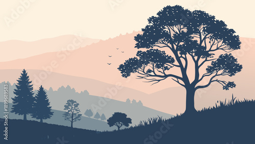 Abstract Evening Horizon Vector