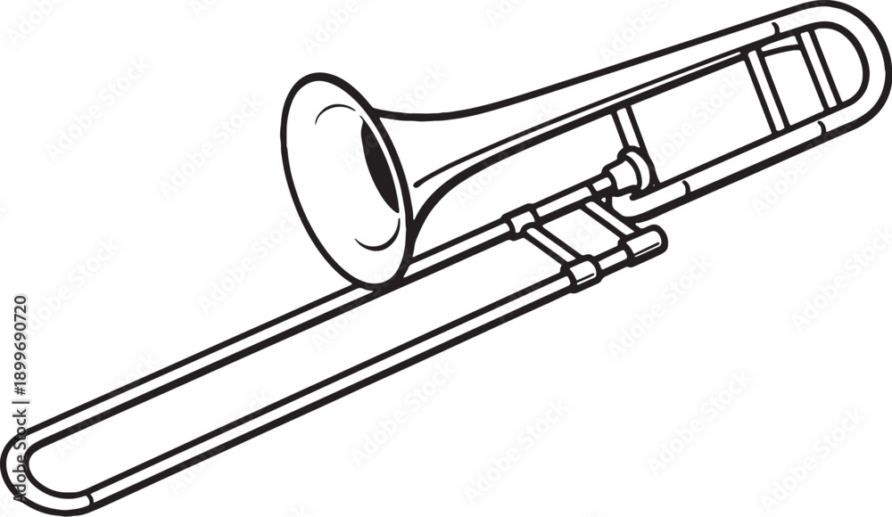 Obraz premium Trombone Line Art Icon