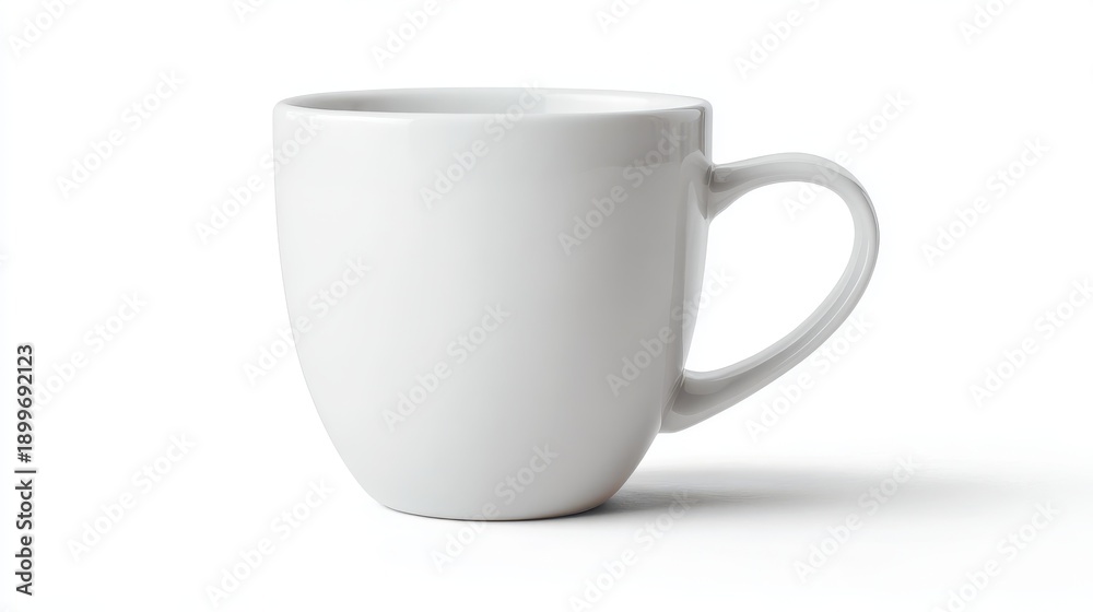 Fototapeta premium White ceramic coffee mug isolated on white background