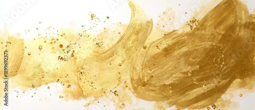 Gold leaf abstract design on white background, suitable for high-end projects, marketing materials, online content, and artistic compositions. The generative AI ensures unique patterns for versatile a