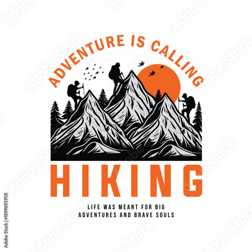 Collection of vintage style adventure and outdoor themed graphic designs