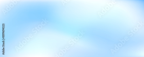 Soft cloud blue white gradient abstract background, blurred smooth wavy blue wallpaper - vector