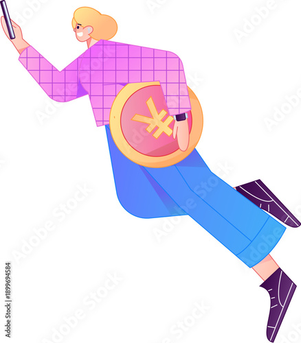 Professional sketch illustration of a figure holding a gold coin, depicting its body movements.
