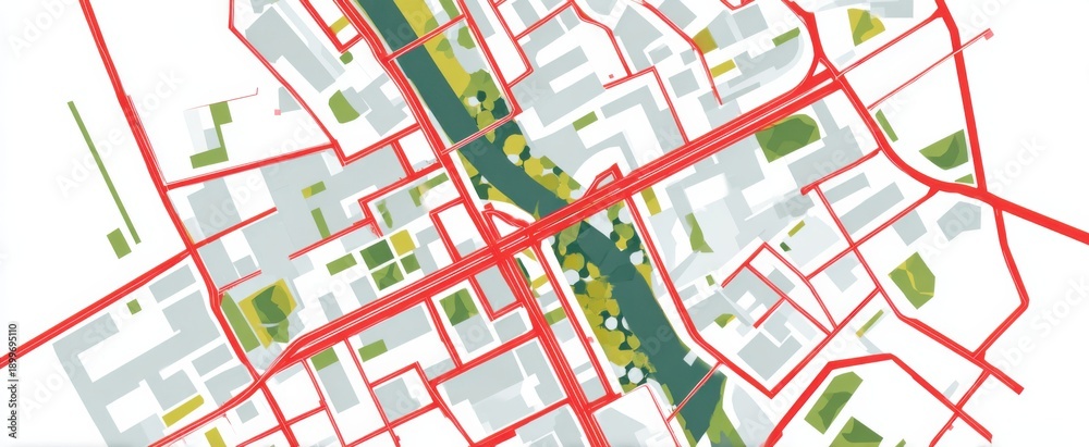 Fototapeta premium Efficiently navigating city streets ensures seamless urban journeys with precise routes.