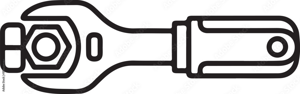 Fototapeta premium Adjustable wrench with socket and handle