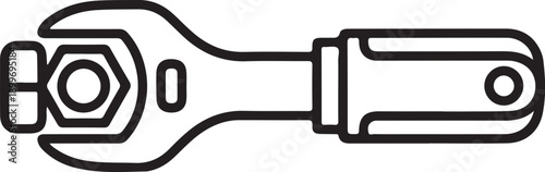 Adjustable wrench with socket and handle